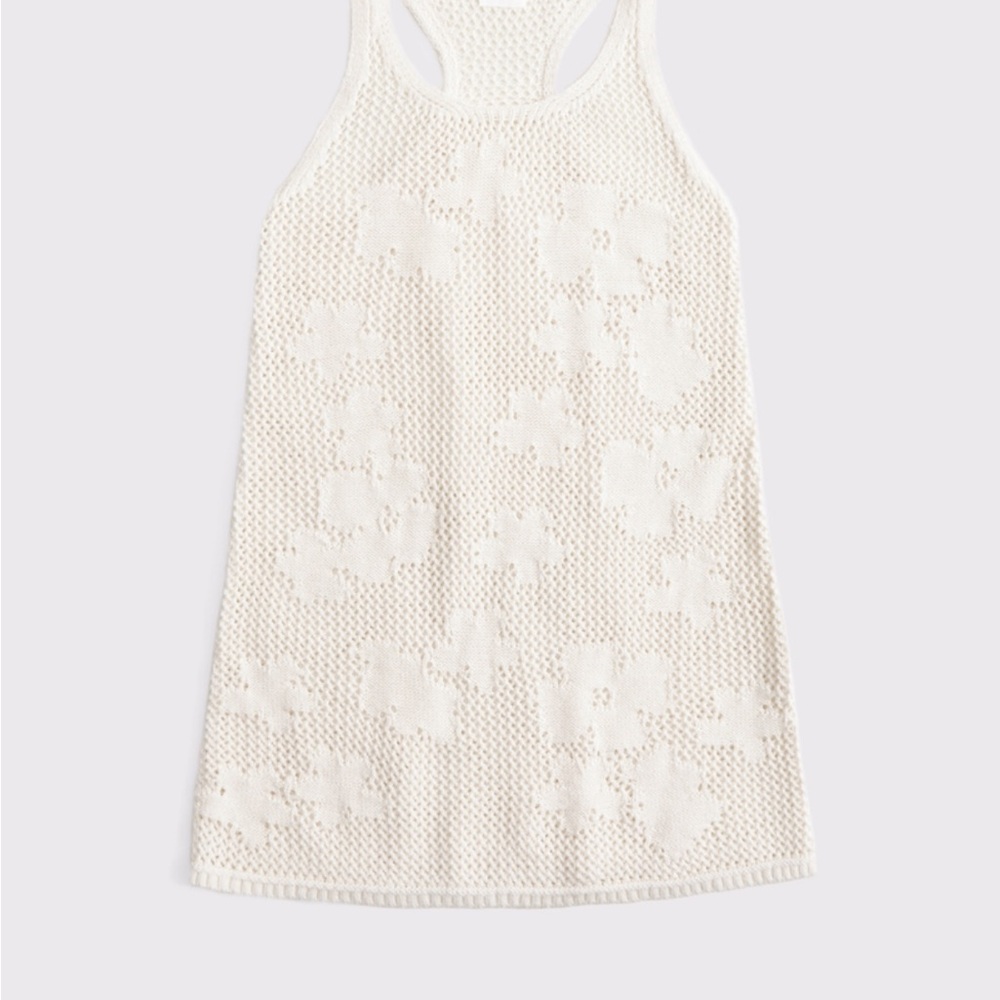abercrombie kids Cream Crochet Floral Swim Coverup